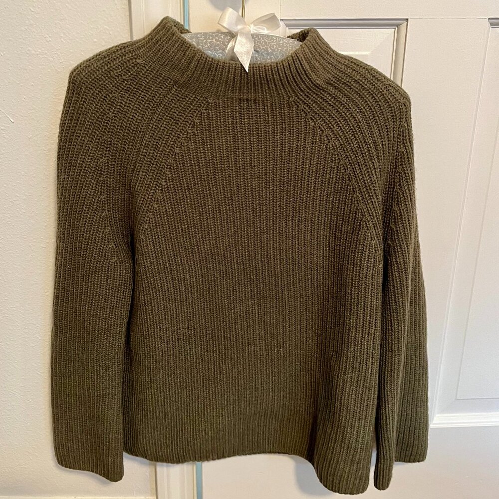 Muji wool sweater in olive green.  Size small